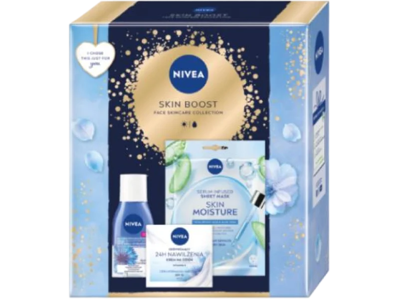 NIVEA Skin Boost zestaw odświeżający, 50ml + 125ml + 1szt szt.