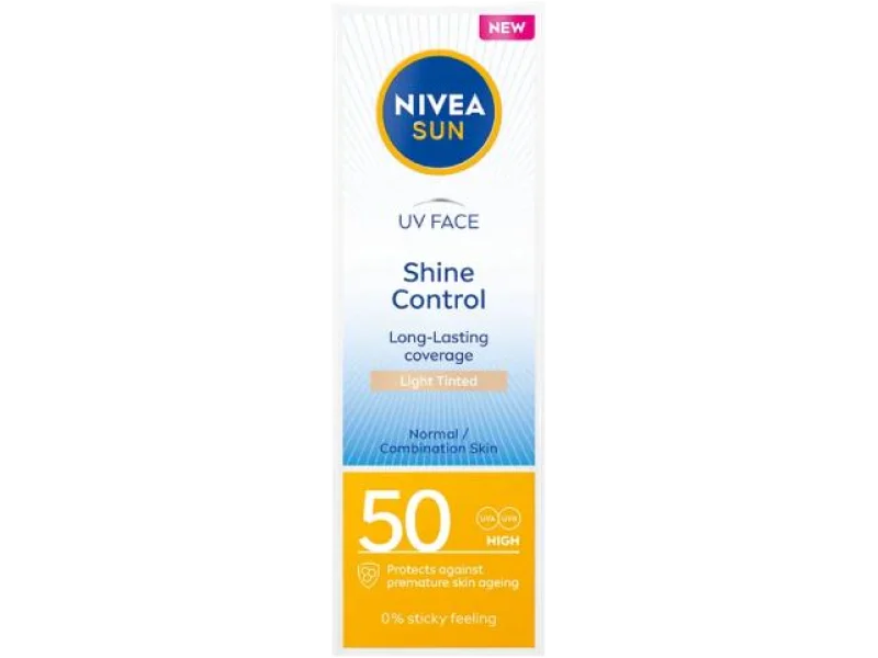 Nivea Sun Shine Control Matujący krem koloryzujący do twarzy Light Tinted SPF50, 50 ml