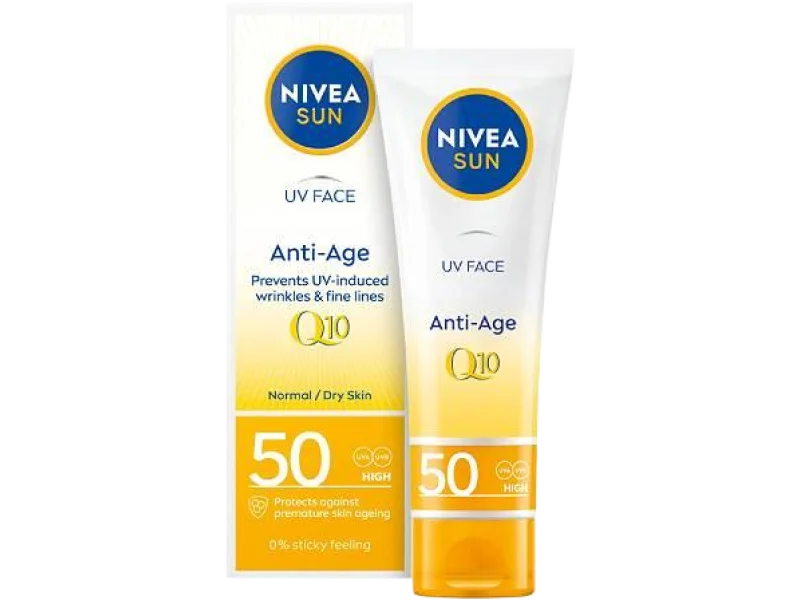 NIVEA SUN UV Face Anti-Age Q10 przeciwzmarszczkowy krem przeciwsłoneczny do twarzy SPF50, 50 ml