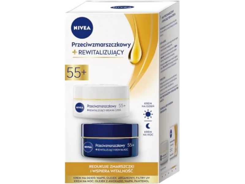 NIVEA Zestaw Przeciwzmarszczkowy i rewitalizujący 55+, krem, 50 ml