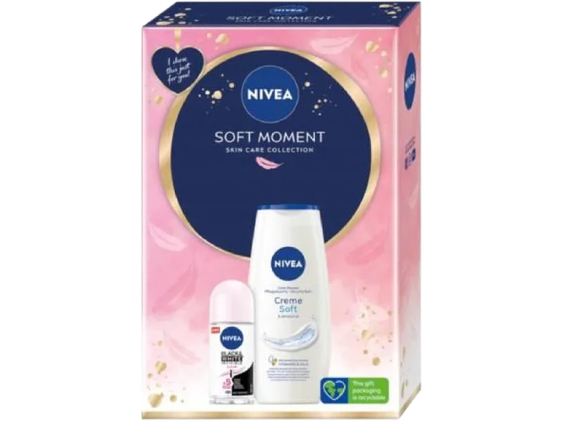 NIVEA Zestaw Soft Moment, żel + antyperspirant, 250ml + 50ml ml