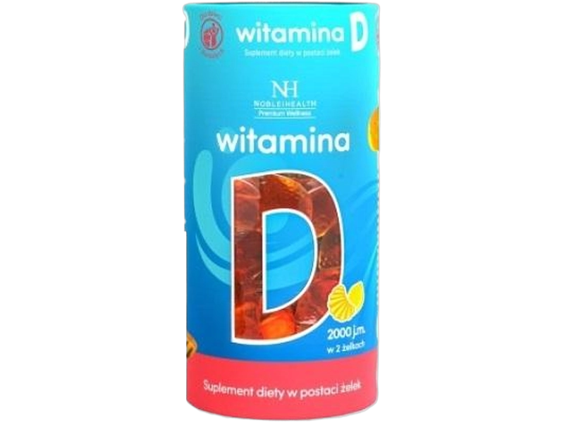 Noble Health Witamina D, żelki, 25 µg, 60 szt.