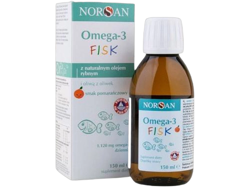 Norsan dla dzieci Omega-3 Kids, smak pomarańczowy, płyn, 150 ml
