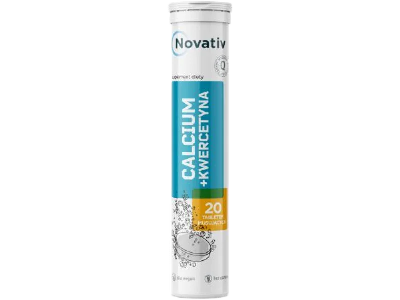 Novativ Calcium + Kwercetyna, tabletki musujące, 20 tabl.