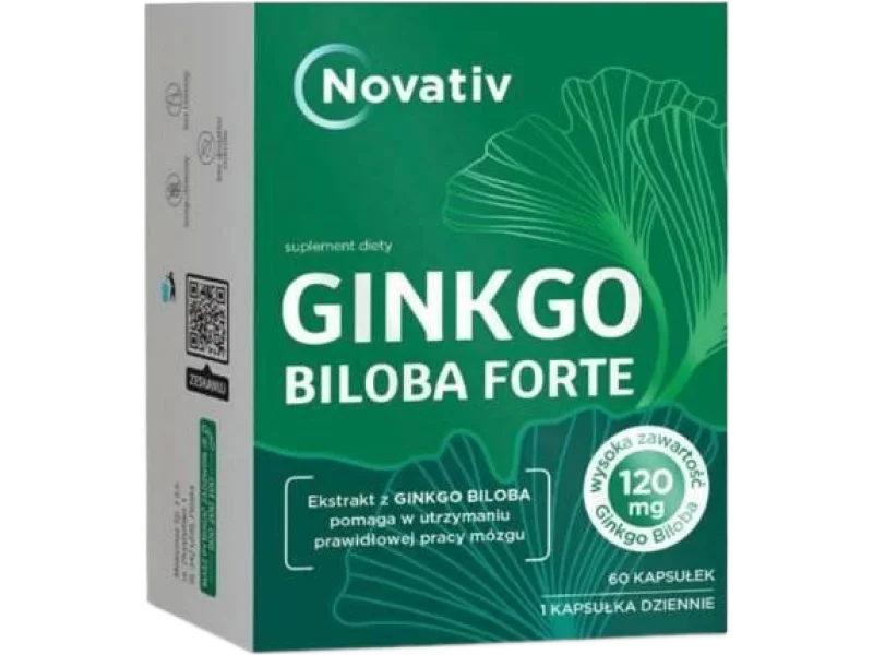 Novativ Ginkgo Biloba Forte, kapsułki, 60 kaps.