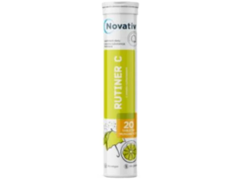 Novativ Rutiner C smak cytrynowy, tabletki musujące, 20 tabl.