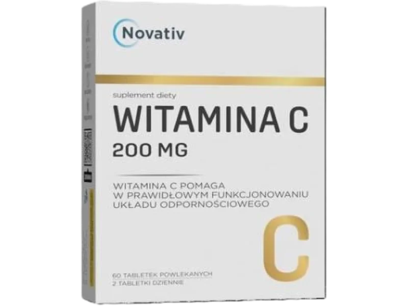 Novativ Witamina C, tabletki, 200 mg, 60 tabl.
