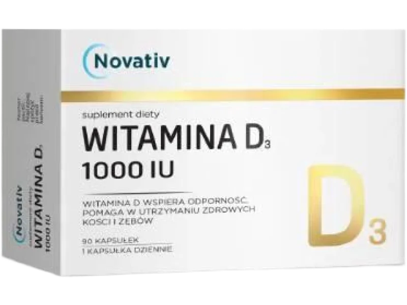 Novativ Witamina D3 1000 IU, kapsułki, 1000 IU, 90 kaps.