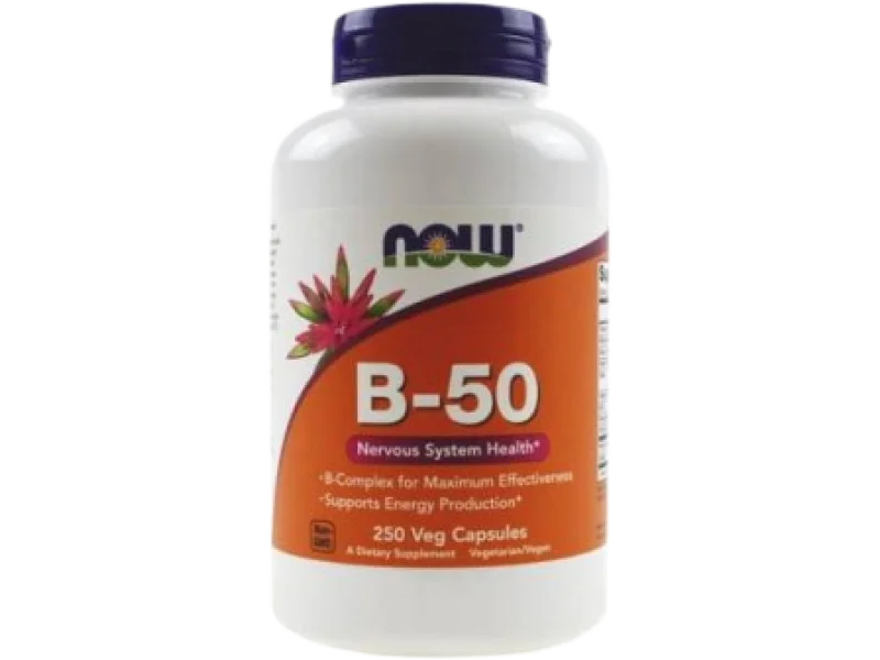 NOW B-50 Witaminy z grupy B, kapsułki, 250 kaps.