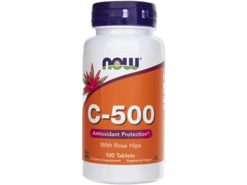 Now Foods C-500, smak pomarańczowy, tabletki do żucia, 500 mg, 100 tabl.