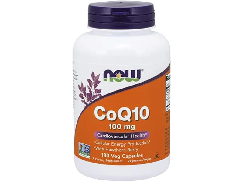 Now Foods CoQ10 + głóg, kapsułki, 100 mg, 180 kaps.