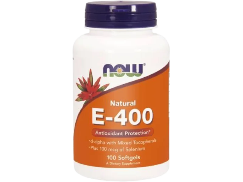 NOW FOODS E-400 Witamina E 400 + Selen, kapsułki, 268 mg, 100 kaps.