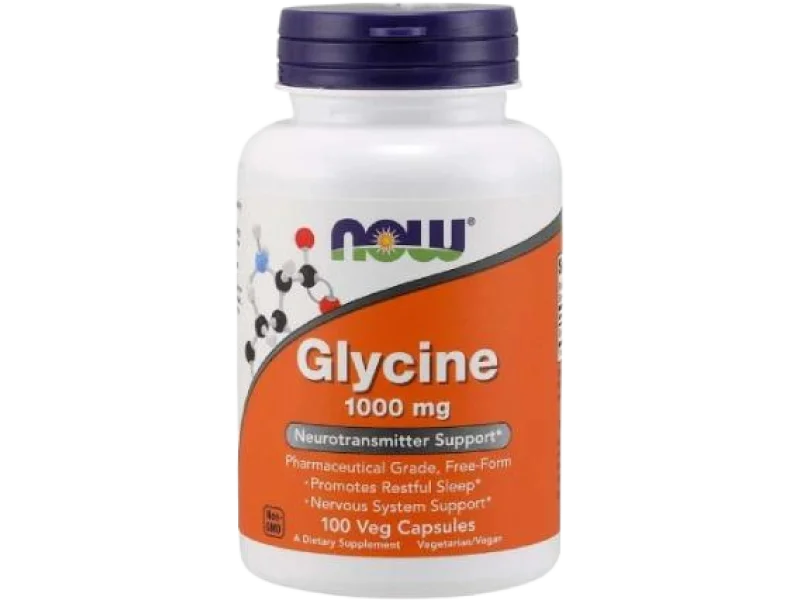 NOW Foods Glicyna 1000 mg, kapsułki, 1000 mg, 100 kaps.