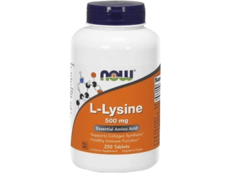 NOW FOODS L-LYSINE 500mg, tabletki, 500 mg, 250 tabl.