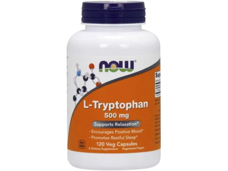 NOW Foods L-Tryptophan, kapsułki, 500 mg, 120 kaps.