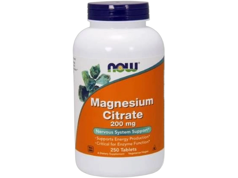 Now Foods Magnesium Citrate, tabletki, 400 mg, 250 tabl.