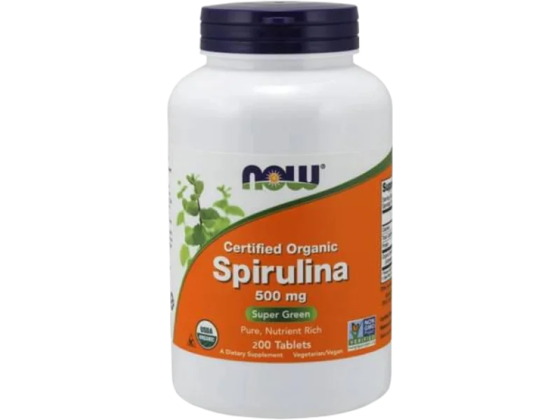 NOW FOODS Spirulina, tabletki, 500 mg, 200 tabl.