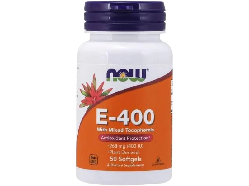 Now Foods Witamina E 400 j.m., kapsułki miękkie, 400 j.m., 50 kaps.