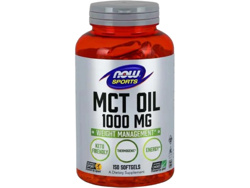 NOW SPORTS MCT Oil, kapsułki miękkie, 1000 mg, 150 kaps.