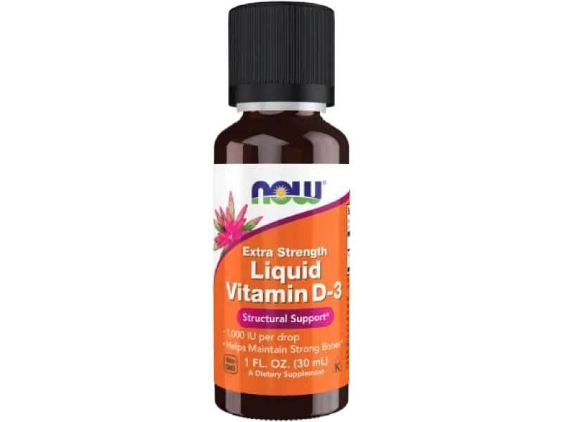 NOW Vitamin D-3 Liquid Extra Strength, krople, 25 µg, 30 ml