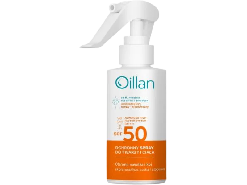 OILLAN Ochronny spray przeciwsłoneczny z filtrem SPF50, 125 ml
