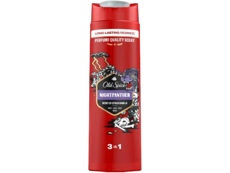 Old Spice Night Panther 3in1 Żel pod prysznic i szampon dla mężczyzn, żel, 400 ml