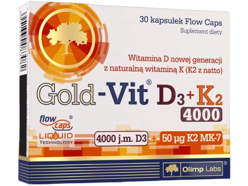 Olimp Gold-Vit D3+K2, kapsułki, 100 µg + 50 µg, 30 kaps.