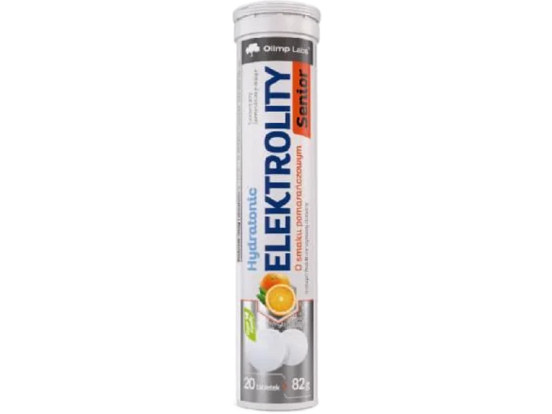 Olimp Hydratonic Elektrolity Senior o smaku pomarańczowym, tabletki musujące, 20 tabl.
