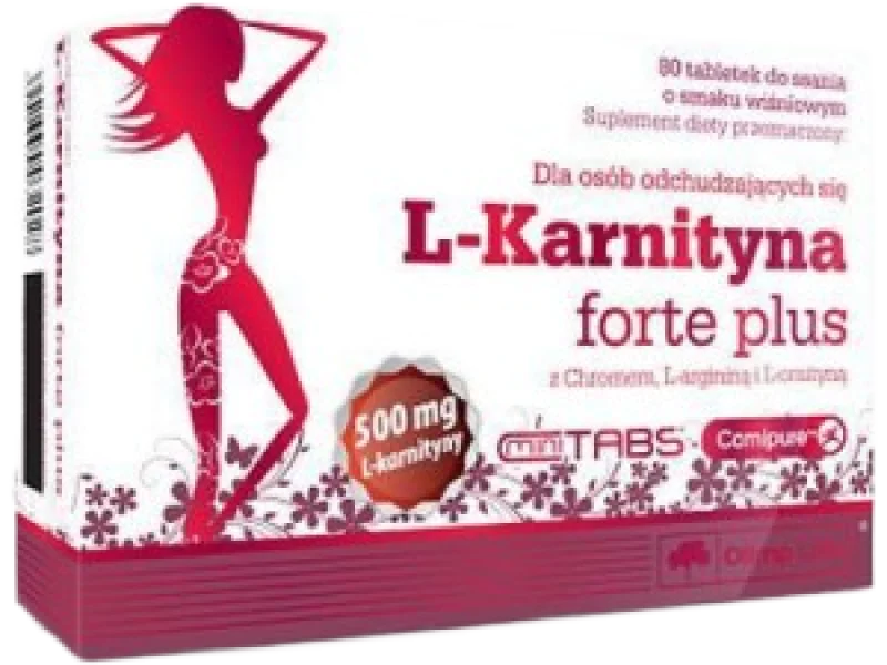 OLIMP L-KARNITYNA FORTE PLUS Smak wiśniowy, tabletki do ssania, 80 tabl.
