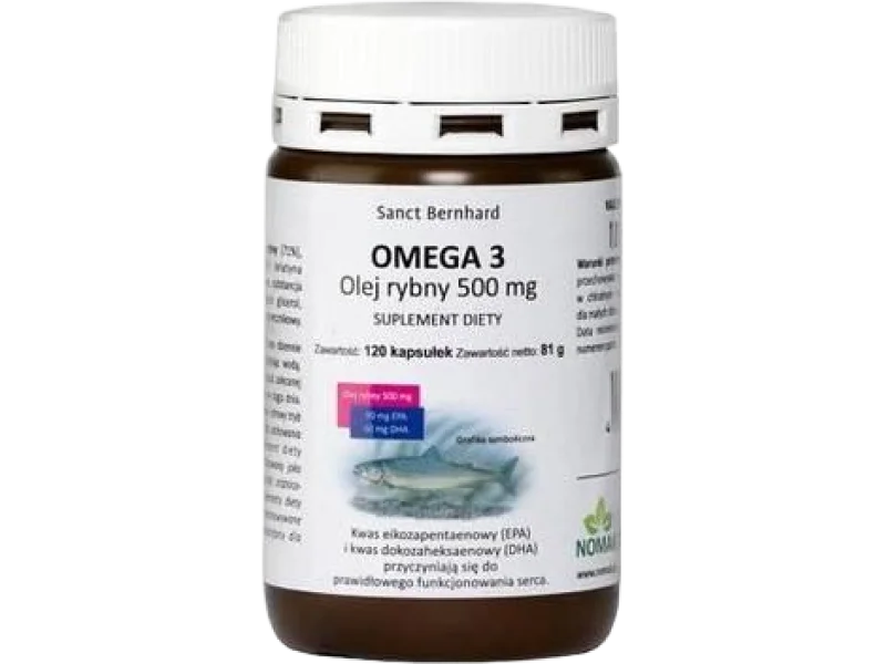 Omega 3 Olej Rybny, kapsułki, 500 mg, 120 kaps.