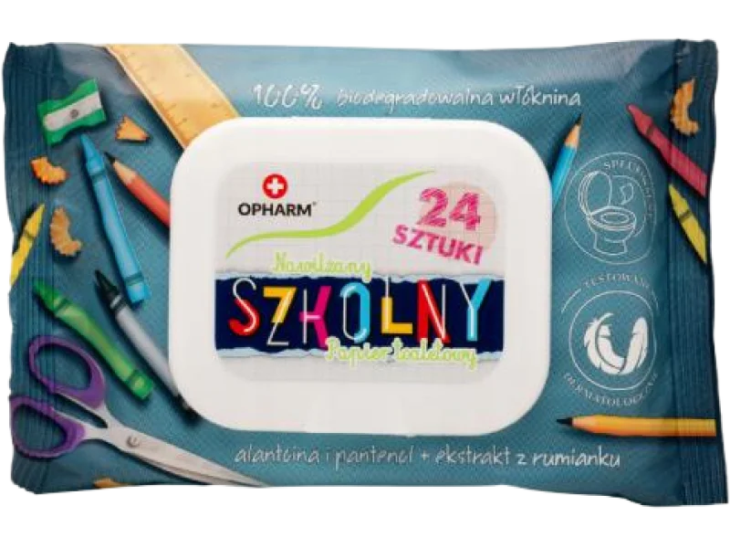 OPHARM Nawilżany papier toaletowy Szkolny, chusteczki, 24 szt.