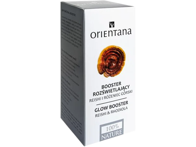 Orientana Booster rozświetlający Reishi i różeniec górski na dzień, serum, 30 ml