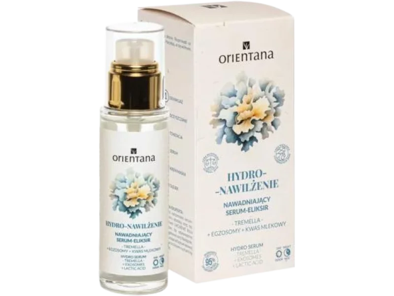 Orientana Hydro-Nawilżenie Nawadniający Serum-Eliksir Tremella Egzosomy Kwas mlekowy, 30 ml