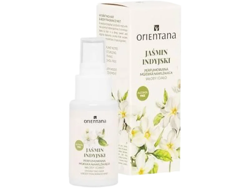 Orientana Jaśmin Indyjski Perfumowana mgiełka nawilżająca do ciała i włosów, 50 ml