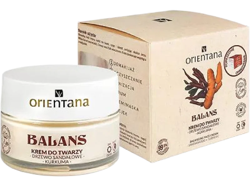 Orientana Naturalny krem do twarzy DRZEWO SANDAŁOWE I KURKUMA, 50 g