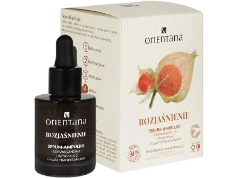 ORIENTANA Rozjaśnienie Serum-ampułka Ashwagandha Witamina C Kwas traneksamowy, 30 ml