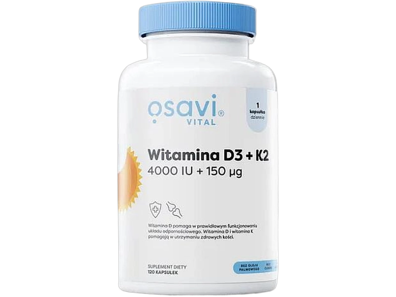 OSAVI Vital witamina D3 + K2, kapsułki miękkie, 100 µg + 150 µg, 120 kaps.