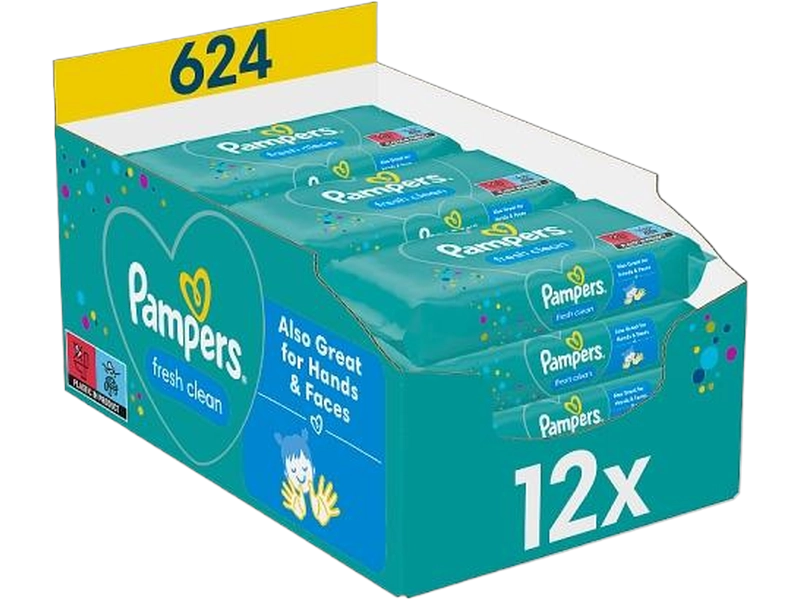Pampers Fresh Clean, chusteczki, 15 x 80 szt.