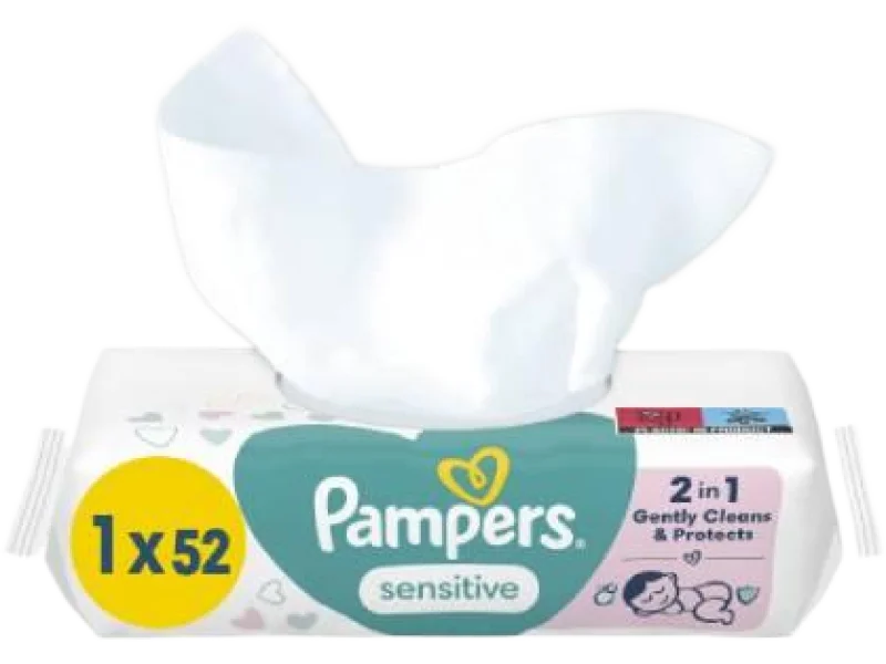 Pampers Sensitive Chusteczki nawilżane, 52 szt.