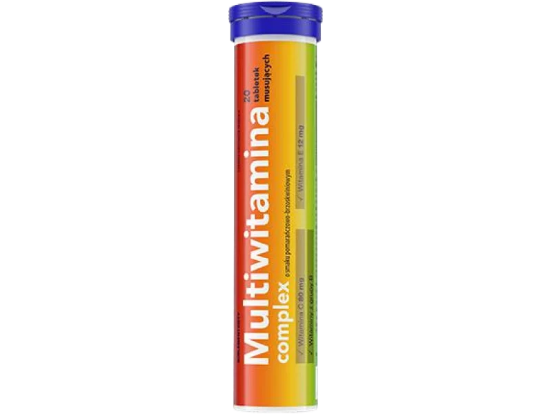 Panawit multiwitamina complex, smak pomarańczowo-brzoskwiniowy, tabletki musujące, 20 tabl.