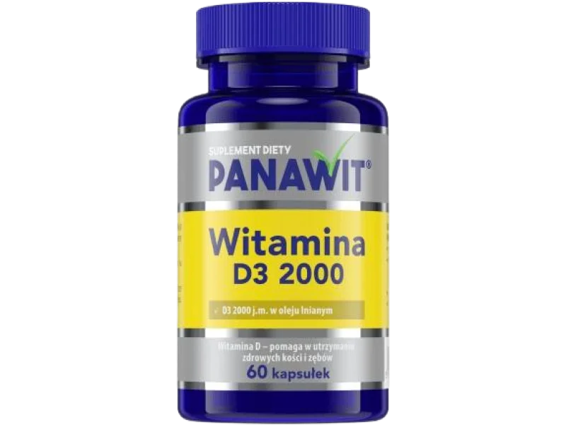 PANAWIT Witamina D3, kapsułki, 2000 j.m., 60 kaps.