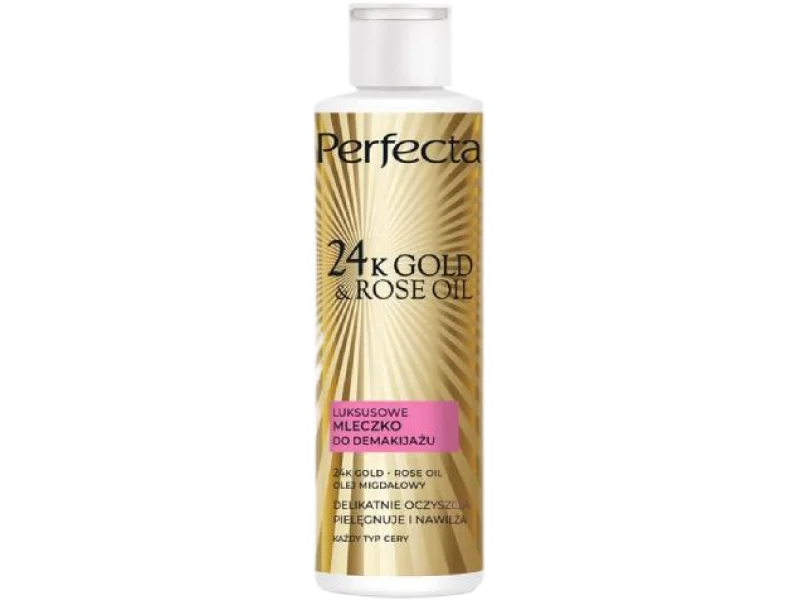PERFECTA 24K Gold & Rose Oil Luksusowe mleczko do demakijażu, 200 ml