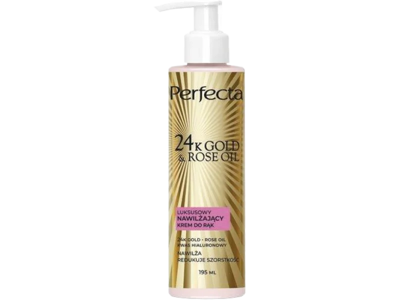 PERFECTA 24K Gold & Rose Oil luksusowy nawilżający krem do rąk, 195 ml