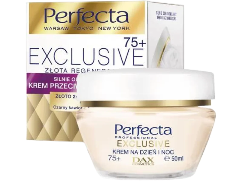 PERFECTA Exclusive Złota Regeneracja Krem przeciwzmarszczkowy na dzień i na noc 75+, 50 ml
