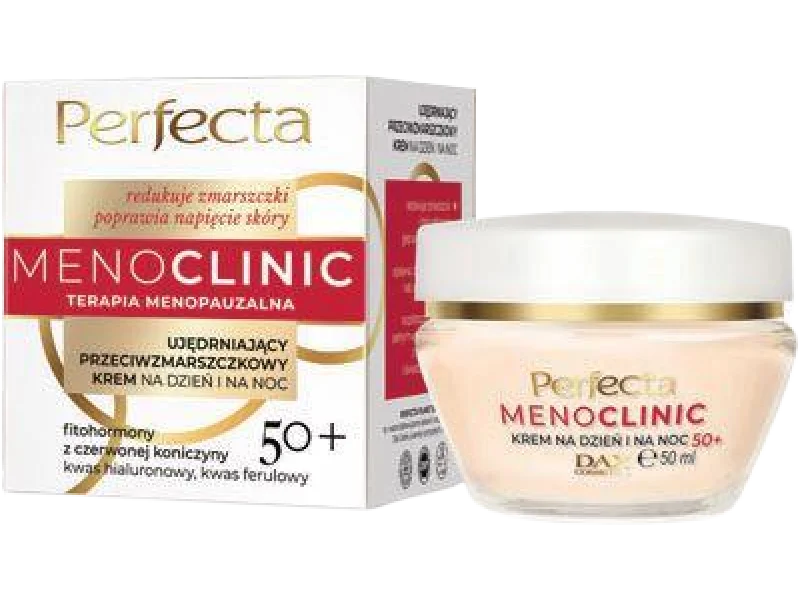 PERFECTA Menoclinic ujędrniający przeciwzmarszczkowy do twarzy na dzień i noc 50+, krem, 50 ml