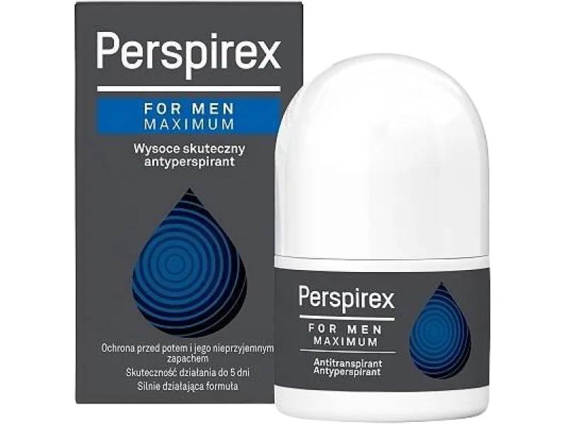 Perspirex Men Maximum wysoce skuteczny antyperspirant, roll-on, 25%, 20 ml