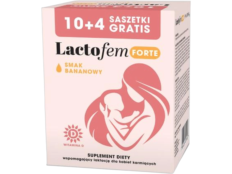 Pharma Dot Lactofem forte, smak bananowy, proszek, 14 sasz.