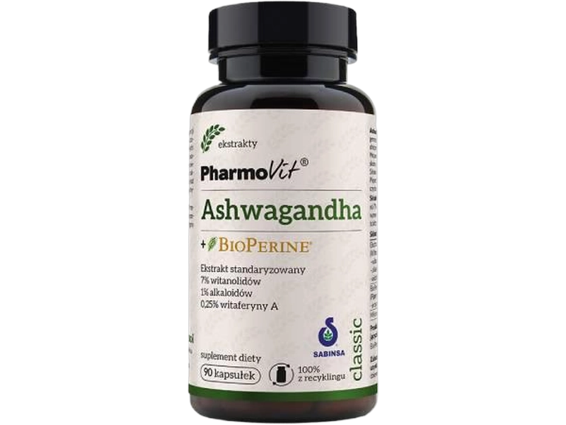 Pharmovit Ashwagandha + Bioperine, kapsułki, 90 kaps.