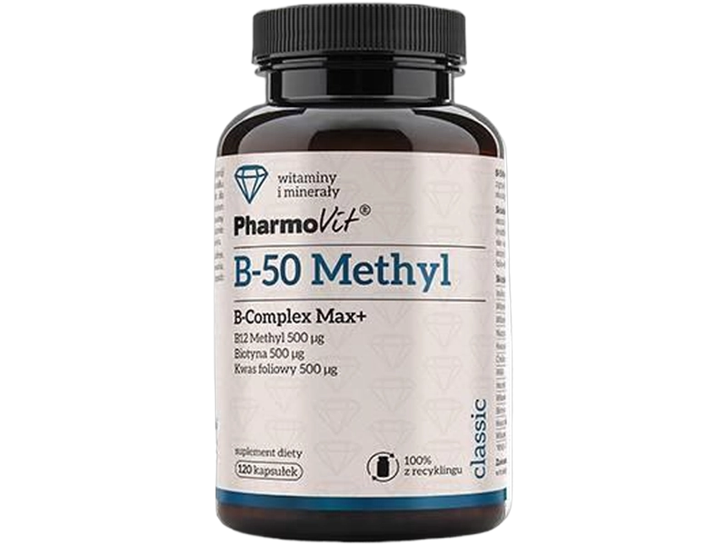 Pharmovit B 50 Methyl B Complex Max+, kapsułki, 120 kaps.