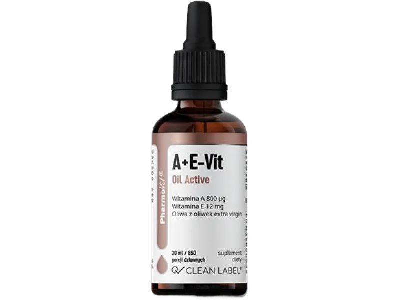 PHARMOVIT Clean Label A+E-Vit Oil Active, olej, 800 µg + 12 mg, 30 ml